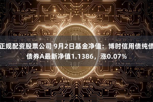 正规配资股票公司 9月2日基金净值：博时信用债纯债债券A最新净值1.1386，涨0.07%